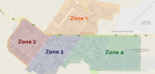 collection zones on map