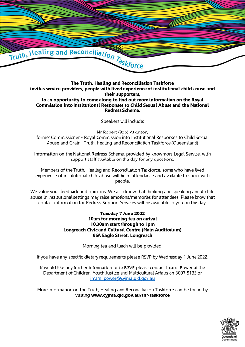 Invitation for the truth healing and reconciliation taskforce longreach page 1