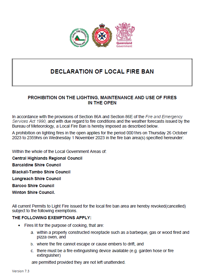Local fire ban 1
